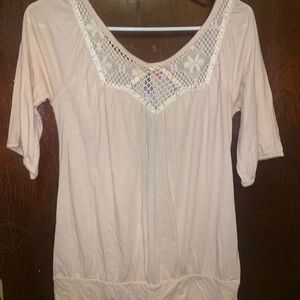 Off White Semi Sheer Top